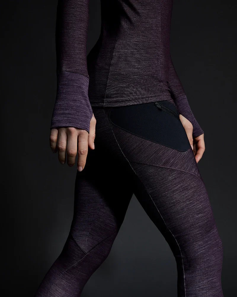 Leggins tecnici in lana merino donna